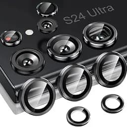 Защитное стекло DK для Samsung S24 Ultra S928 на камеру Lens Metal Ring Eagle Eye 017529 black