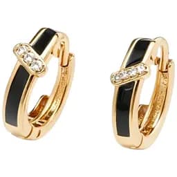 Сережки Xuping з чорними вставками та камінцями гіпоалергенна прикраса для щоденного образу Золотистий