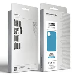 Силиконовый чехол с MagSafe для Apple iPhone 16 Plus, ICON2 MagCase, голубой, противоударный, панель с мягкой подкладкой, защита всего корпуса, поддержка беспроводной зарядки, совместим с защитными стеклами и пленками, ArmorStandart (ARM80188) - мініатюра 10
