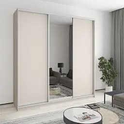 Шкаф-купе трехдверный MebelStar Стандарт AL 2ДСП/Зеркало 230x45x240 см Кашемир (MBS-1847)