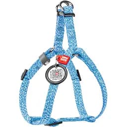 Шлея для котов и мини-собак Waudog Re-cotton, из восстановленного хлопка, с QR паспортом, XS, 28-40х1 см, голубая (16702)