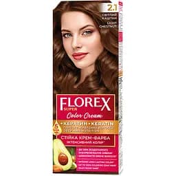 Стойкая крем-краска для волос Florex Super 2.1 Светлый каштан