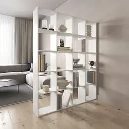 Книжкова полиця стелаж Vays M-3 Білий на 20 комірок ЛДСП 143x29x178 см для дому офісу дитячої або вітальні