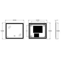 Дзеркало Zerix Mirra MR05-80x70-Reverse з LED Touch, Anti-fog, димером, регулятором яскравості ZX6057 - мініатюра 7