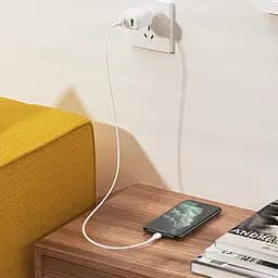 Адаптер сетевой HOCO Type-C to Lightning Cable Favor dual port N5 1USB and 1Type-C PD 20W QC 3.0 3a - мініатюра 4