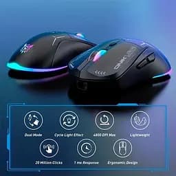 Комп'ютерна мишка Onikuma бездротова ігрова CW917 з RGB підсвіткою Bluetooth 2.4GHz акумуляторна для ПК і ноутбука - мініатюра 7