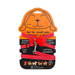 Шлея "Dog Extreme" з нейлону на планшеті для кроликів (ширина 15мм В:30-45см) червоний