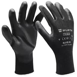 Перчатки защитные Wurth Black PU полиэстер покрытие полиуретан пара р. 9 Red Line (0899402409)