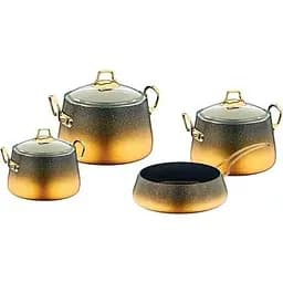 Набір каструль O.M.S. Collection 3041 з гранітно-мармуровим покриттям Бронзовий (Туреччина)