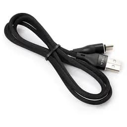 Дата кабель USB 2.0 AM to Type-C 1.0m cylindric nylon back Vinga (VCPDCTCCANB1BK) - мініатюра 3