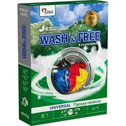 Порошок для прання універсальний Wash&Free гірська свіжість 400 г