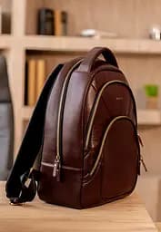 Шкіряний рюкзак бордовий краст
