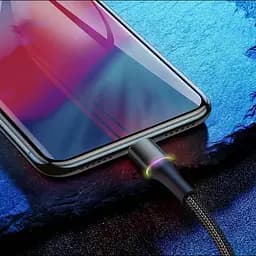 Кабель для заряджання чорний оригінал Baseus Halo Data Lightning 2.4A 1 м CALGH-B01 - мініатюра 5