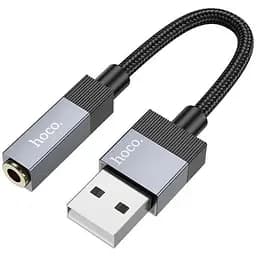 Адаптер перехідник Hoco UPA32D USB to Jack 3.5 чорний