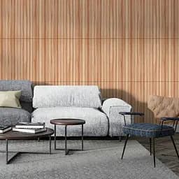 Покриття вінілове самоклеюче Wall Sticker 3D рейки 600х600х2.8мм Тік золотистий SW-00002203 - мініатюра 3