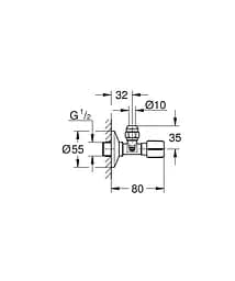Кутовий вентиль 3/8 дюйма Grohe QuickFix 220732430, Чорний матовий - мініатюра 2