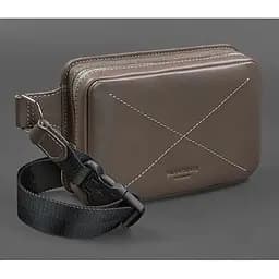 Шкіряна поясна сумка Dropbag Mini темно-бежева