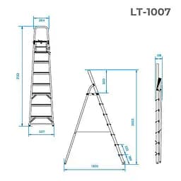 Драбина алюмінієва Intertool 7 ступенів висота до платформи 1500 мм LT-1007 - мініатюра 10