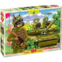 Пазл Київська фабрика іграшок Котики ЗСУ на танке 160 элементов