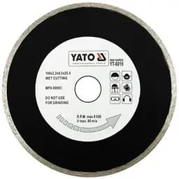 Диск алмазный сплошной Yato Ø=180x8х25.4x2.2мм (YT-6016)