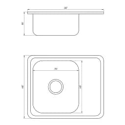 Мийка кухонна Kraft 5848 D Decor з сушаркою 580х480х180x0,8 мм Нержавіюча сталь 30412 - мініатюра 2