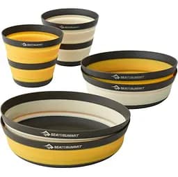 Набір посуду Sea to Summit Frontier UL Collapsible Dinnerware Set, на 2 особи (4 миски + 2 чашки) Чорний-Жовтий