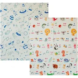 Детский термоковрик Poppet Мир животных и Графический космос двухсторонний складной 180х150x1 см (PP004-150)