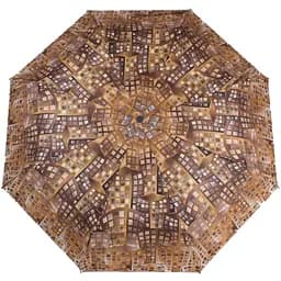 Жіноча складана парасолька механічна Airton 98 см коричнева