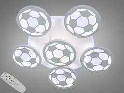 Люстра стельова LED Diasha 8065/5+1WH, 105W, 3200K-6500K, білий акрил, сучасний стиль для дитячої, коридору, кафе