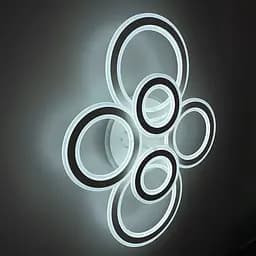 Стельова люстра на 6 кілець у білому корпусі 63×80 см | Арт. A 2763/2+2+2 RGB WT | Line F - мініатюра 2