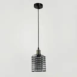 Підвіс в стилі Лофт з графітовим плафоном у чорному корпусі 30х17 см | Line F | Арт. 12056/1 BK+GR