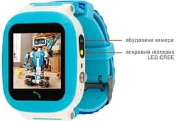 Дитячий смарт-годинник AmiGo GO004 Splashproof Camera+LED (Blue) [52490] - мініатюра 2