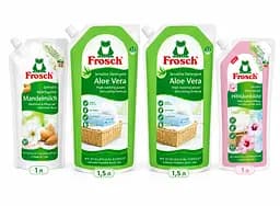 Комплект засобу для прання  Frosch для прання: 2 гелі Aloe Vera 1,5 л + 2 ополіскувачі 1 л