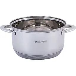 Каструля Kamille нержавіюча сталь з кришкою та порожнистими ручками 3.4 л (KM-5773) - мініатюра 4