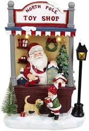 Новорічна композиція North Pole Toy Shop з LED підсвічуванням Bona 21х14х33 см dec0008418