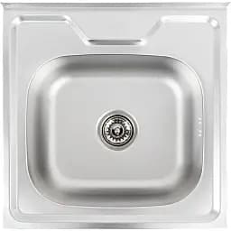 Кухонна мийка Platinum Декор 5050 з нержавіючої сталі 0.7 мм квадратна 50x50 см (000000289)