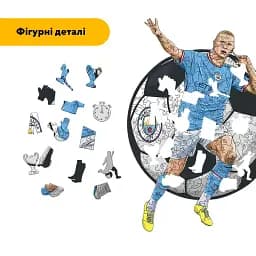 Дерев'яний фігурний пазл Ерлінг Голанд, А3, Картонна коробка 200 елементів - мініатюра 3