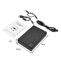 ДБЖ UPS для роутера DC1018P 12V/ 9V/ 5V 10400 mAh 18W для пристроїв постійного струму DC чорний - мініатюра 4