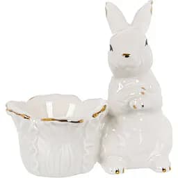 Підставка для яєць Lefard Кролик з капустою 10 см біла (149-478)