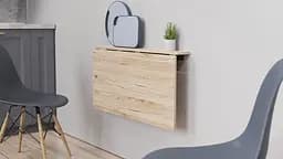 Обідній стіл-трансформер Ніка стіновий Ferrum-decor 420x900x500 Чорний метал ДСП Дуб Сан-Марино 16 мм (FRD-105165) - мініатюра 4