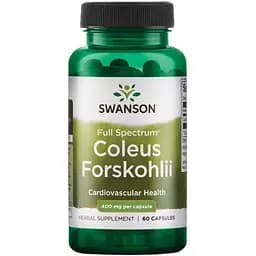 Колеус форсколії Swanson Coleus Forskohlii 400 мг 60 капсул (100-66-4068549-20)