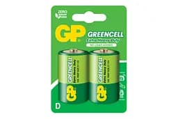Батарейки GP GREENCELL 1.5V Сольові, 13G - U2, R20, D 2 шт.
