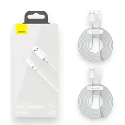 USB кабель Baseus Simple Wisdom iP 2.4A 1.5m TZCATLZJ-02 - мініатюра 3