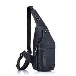 Кожаный мужской рюкзак слинг BULL 30х15х8 см sum0028267