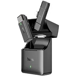 Бездротовий петличний мікрофон із зарядним кейсом Hoco S31 Lightning Темно-сірий