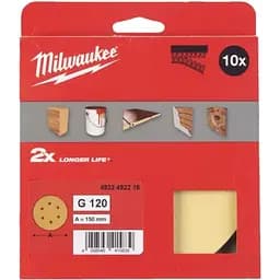Папір шліфувальний HP MILWAUKEE діаметр 150мм/6 HL, зерно 120, (10шт)