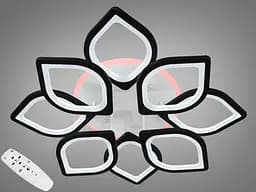 Світлодіодна люстра смарт-світильник з пультом, 130 Вт, чорна