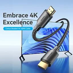 Кабель HDMI M - M, 12.0 м, V2.0 4K 30Гц обплетення Vention - мініатюра 4