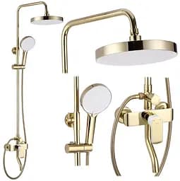 Душова система Rea Bloom gold white з виливом REA-P9529, Золотий - мініатюра 2