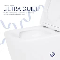 Унітаз підвісний Qtap Crow Ultra Quiet White, з сидінням Slim Duroplast/ Soft-close/ Quick Release QT05335172W - мініатюра 4